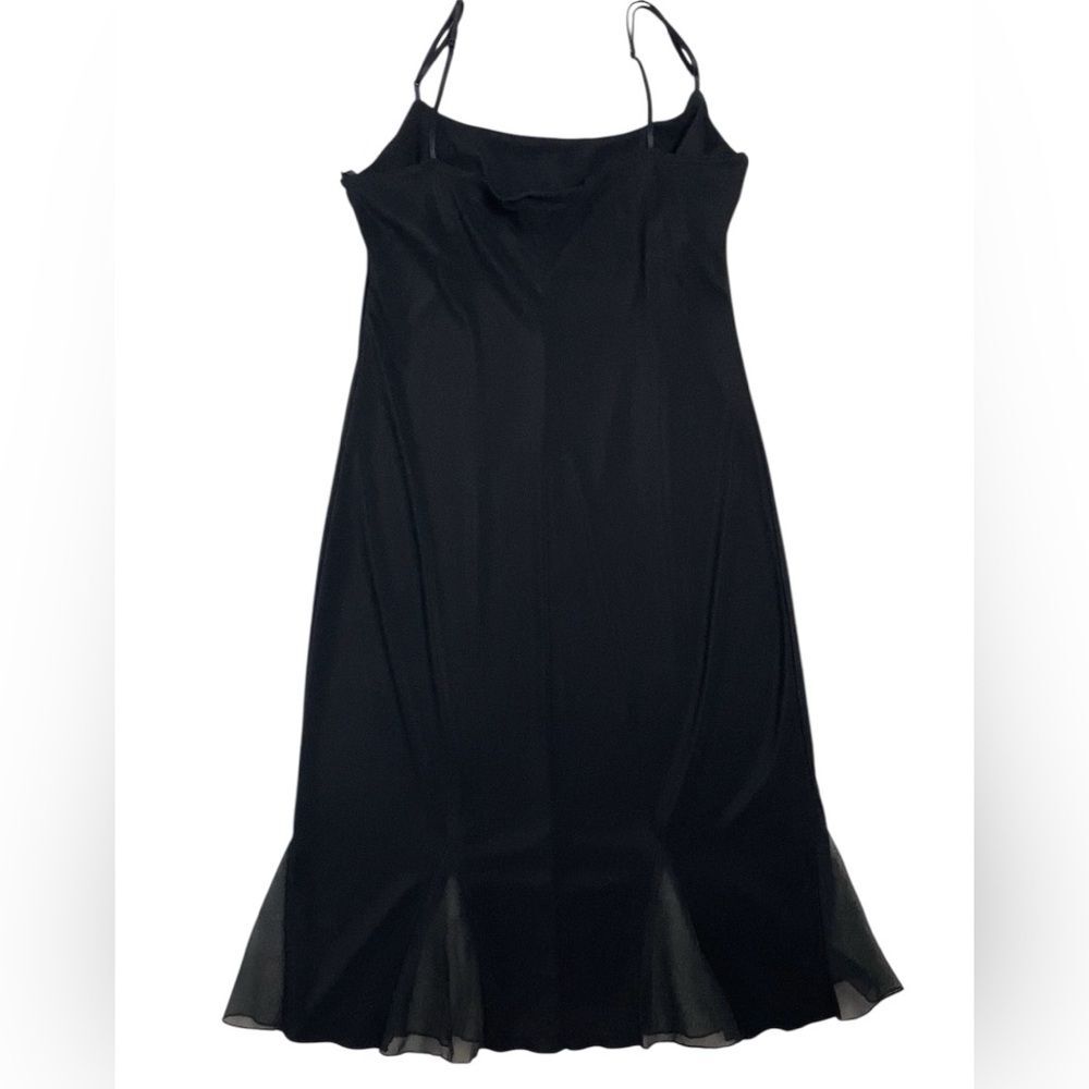 Vintage City Triangles Black Slip Dress L 90s Y2K Goth Grunge Midi Dress - Picture 3 of 7